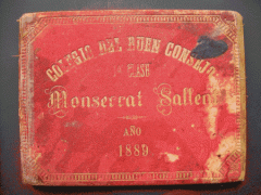Coberta del quadern de Montserrat Sallent, 1889